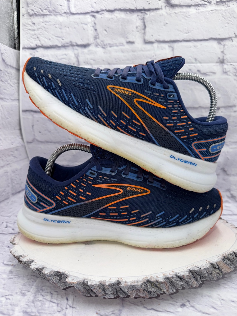 Brooks Glycerin 20 Mens Size 9 Blue Orange Athletic Running Shoes Sneakers - Picture 8 of 11